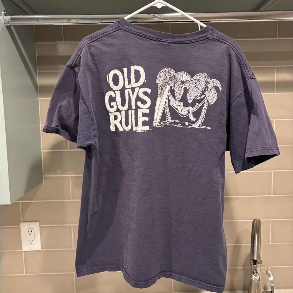 Vintage 90s Old Guys Rule Navy Tee Size XL